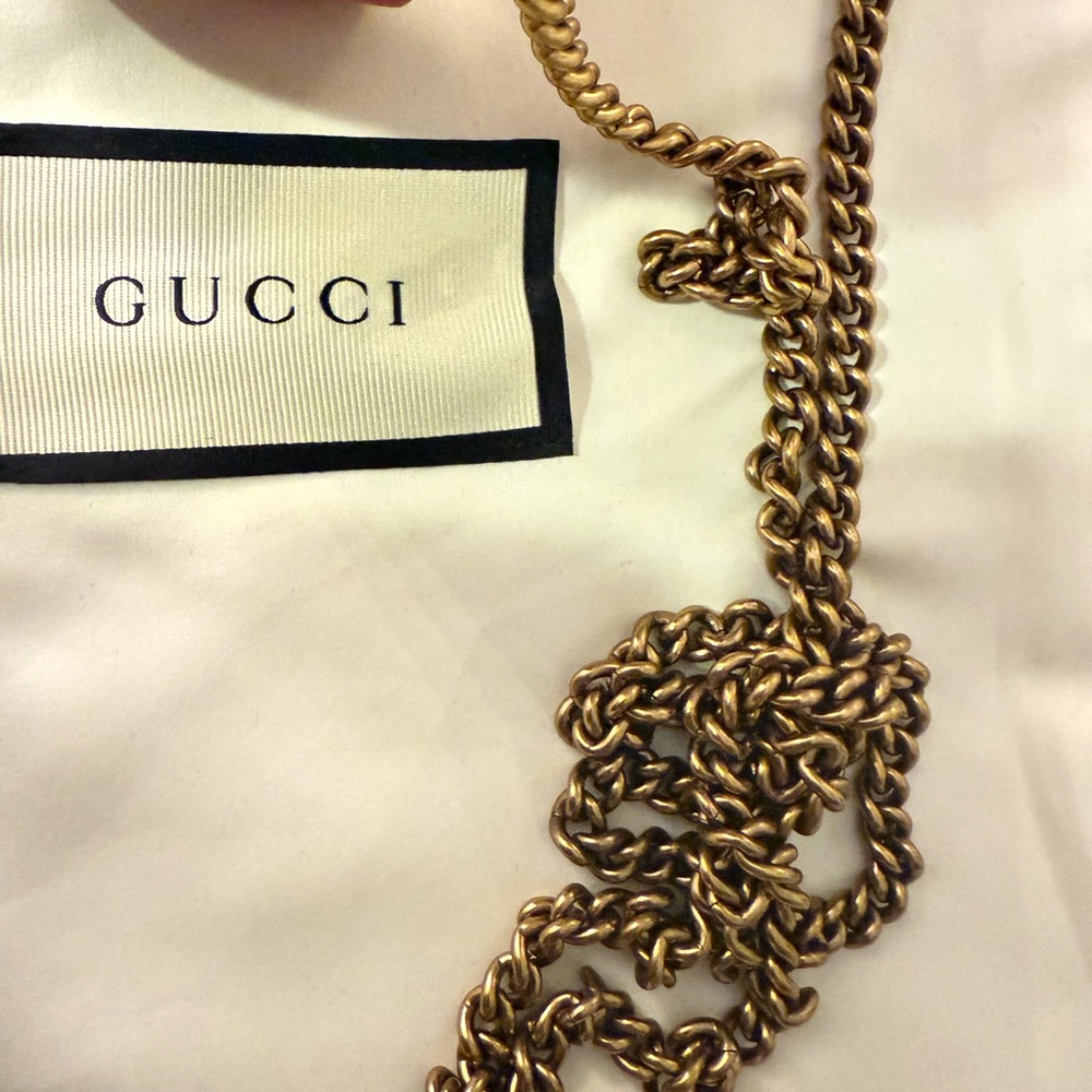 Gucci Super Mini Marmont Matelassé Leather Chain Crossbody Bag - Picture 13 of 17